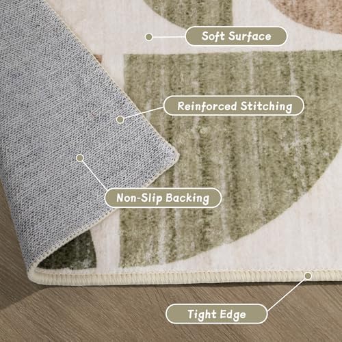 MUJOO 3x5 Rug Washable,Boho Area Rugs Small Non Slip Modern Abstract - Image 6