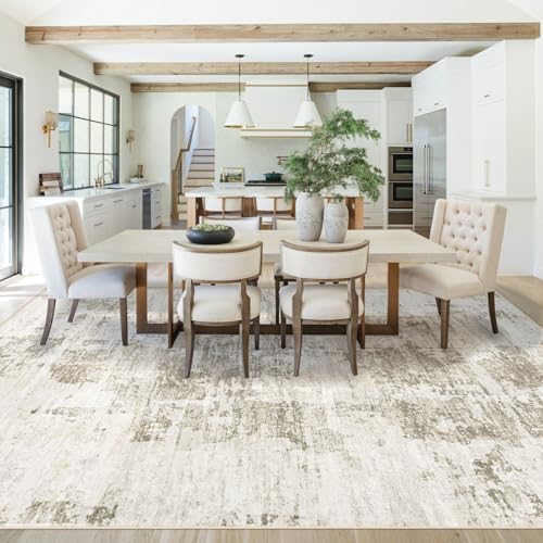 XLUEZ 8x10 Area Rugs for Living Room, Washable Modern Abstract Large Area Rug Neutral Soft Non Slip Kids Rug Stain Resistant Indoor Carpet for Bedroom Nursery Dining Room Playroom(BeigeBrown, 8'x10') - Image 6