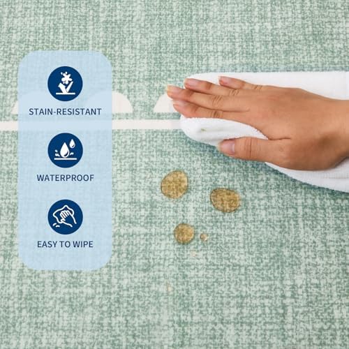GarveeHome Scalloped Bow Rug 4x6 Washable Rugs for Living Room, Sage Green - Image 7