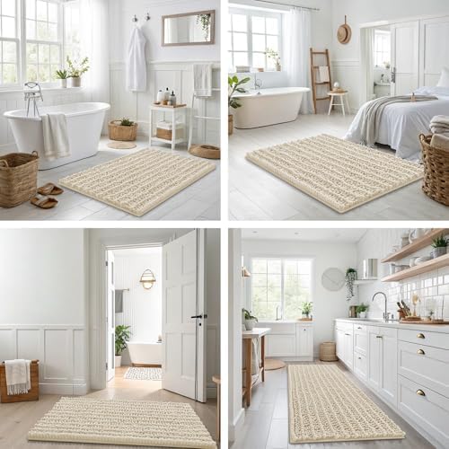 Smiry Bathroom Rugs 44X24, Extra Soft Rubber Backing Chenille Bath Mats - Image 7