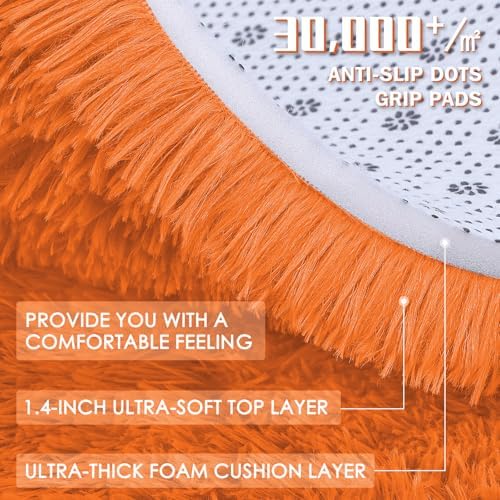 OLANLY 2x3 Machine Washable Small Bedside Rug, Soft Fluffy Shaggy Entryway Throw Rugs for Bedroom, Living Room, Indoor Floor Carpet for Kids Girls and Boys, Nursery Rooms, Home Decor Aesthetic, Orange - Image 7