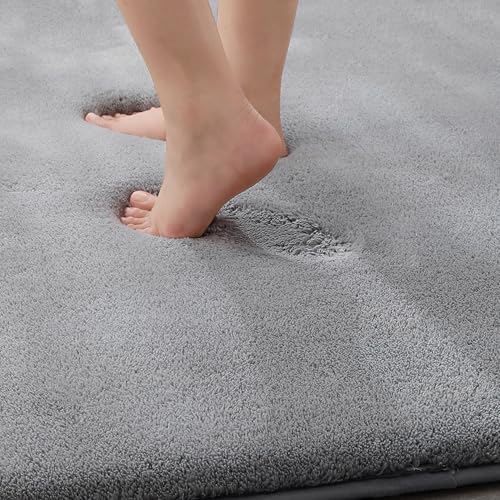 MINIDEAR Bathroom Rugs 70x24 Dark Gray - Thick Memory Foam Bath Mat, Ultra Soft & Plush Fluffy, Non-Slip, Quick Dry, Absorbent Washable Floor Microfiber Mat for Tub, Home Decor Accessories - Image 6