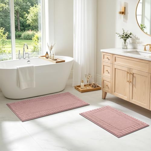 Pauwer Bathroom Rugs Sets 2 Piece, Non Slip Plush Bath Mats, Dark Grey - Image 7