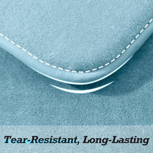 HUXMEYSON Bathroom Rugs Sets 3 Piece, Non-Slip & Quick Dry Bath Mat Set, Ultra Soft Velvet Bath Rugs for Bathroom, Toilet and Shower Floor, Lake Blue - Image 7
