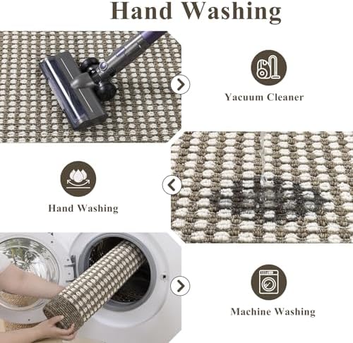 Ileading Laundry Room Runner Rug 2'x6' Non Slip Farmhouse Kitchen Floor Mats with Rubber Backing Machine Washable Brown Indoor Decor Carpet for Doormat Hallway Entryway Petmat Garage Balcony - Image 6