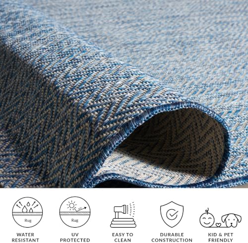 SAFAVIEH Courtyard Outdoor Runner Rug 2'3"x10', Navy & Grey CY8022-36821 - Image 6