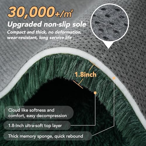 Topmaxcs 5x8 Rugs for Bedroom Green: Fluffy Soft Rug - Image 6