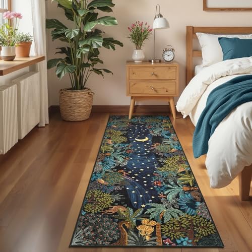 GarveeHome 2.5x8 Jungle Hallway Runner Rug, Soft Green Animal Long Kitchen Runner Non Slip Entryway Rug Farmhouse Thin Laundry Mat Stain Resistant Carpet for Bathroom Beside - Image 7