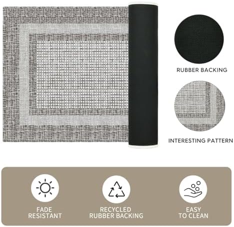 Artoid Mode Grey Rectangle Plaid Kitchen Mats Set of 2-17x29 + 17x47 - Image 6