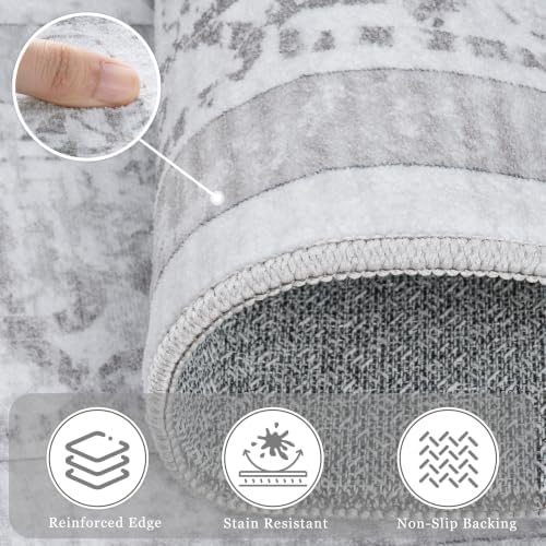 5x7 Washable Area Rugs for Bedroom Grey Non-Slip Rug - Image 6