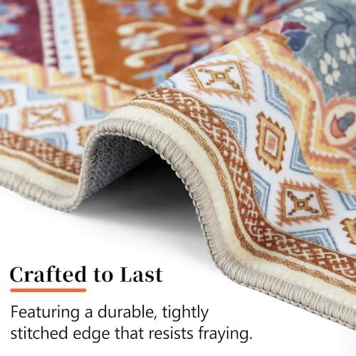 6x9 Area Rugs for Living Room, Soft Non-Slip Vintage Boho Moroccan, Low-Pile Printed Washable Rug Carpet for Living Room, Bedroom, Dining Room, Playroom-Multi - Image 6
