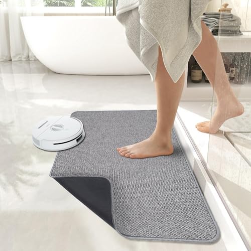 Bosap Bath Mat,Ultra Thin Bathroom Rugs,Rubber Bath Mats for Bathroom,No Slip Bath Rugs,Quick Dry,Machine Washable,Low Pile,Absorbent,Shower Outside,Sink,Home Decor Accessories.Grey,2'x3'(24x36inch) - Image 6