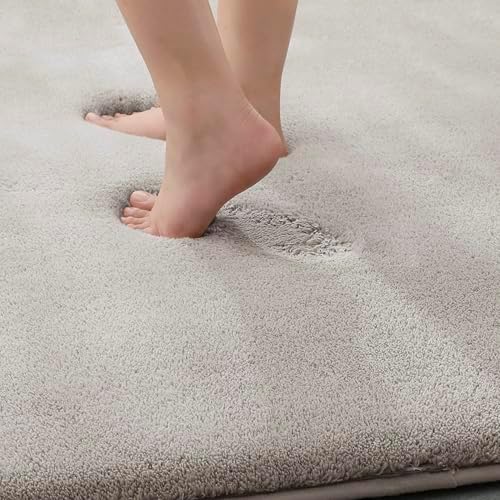 MINIDEAR Bathroom Rugs 47x24 Tan - Thick Memory Foam Bath Mat, Ultra Soft & Plush Fluffy, Non-Slip, Quick Dry, Absorbent Washable Floor Microfiber Mat for Tub, Home Decor Accessories - Image 6