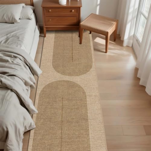 Easy Jute Rug for Pet Homes: 2.6x8 Outdoor Mat - Geometric Arch Pattern - Image 6