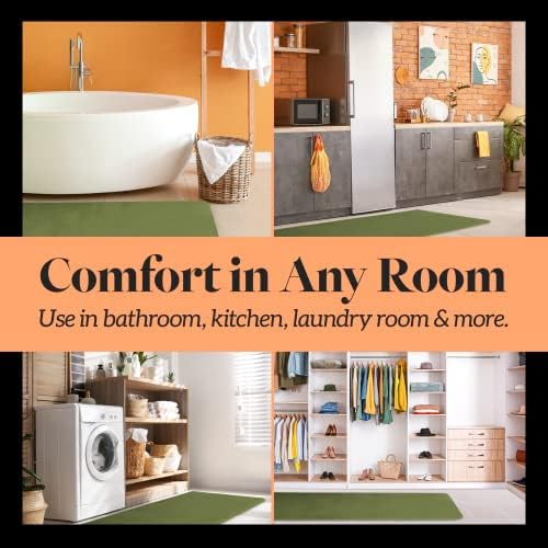 Memory Foam Bath Mat Non Slip Absorbent Super Cozy Velvet Bathroom Rug Carpet (22 inches X 42 inches, Green) - Image 7