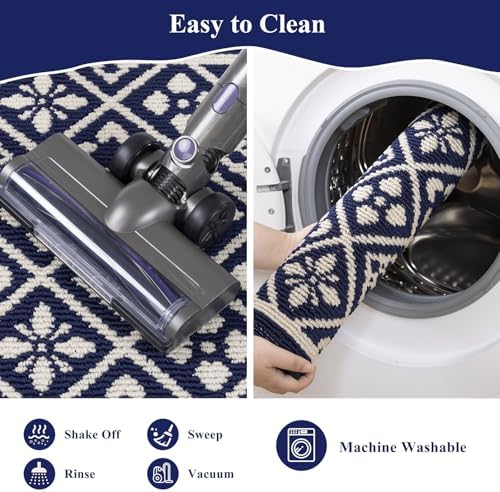 Ileading Kitchen Mat Sets 3 Piece Washable Navy Kitchen Floor Runner Rugs - Image 6