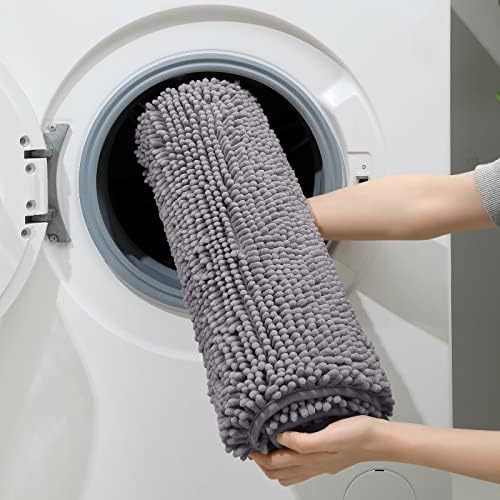 HOMEIDEAS Bathroom Rugs Set of 3, Super Soft Absorbent Chenille Bath Rugs - Image 6