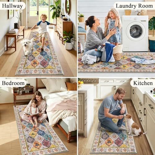 HEBE Hallway Runner Rug 2'x5', Washable Non Slip Kitchen Rug Runner - Image 6