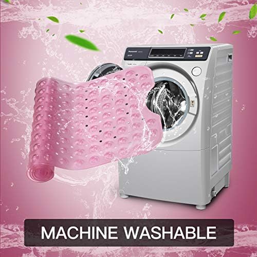 YINENN Bath and Shower Safety Mats 40x16 inch, Non Slip with Suction Cups for Bathroom Stall and Tub Floor, Extra Large and Machine Washable, Drain Holes Keep Bathtub Clean, Light Pink - Image 5