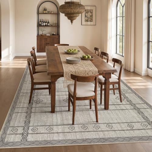 cotiled 6x9 Area Rugs for Living Room: Boho Washable Rug for Dining Room - Image 7