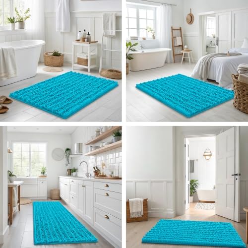 Smiry Bathroom Rugs 30X20, Extra Soft Rubber Backing Chenille Bath Mats - Image 7