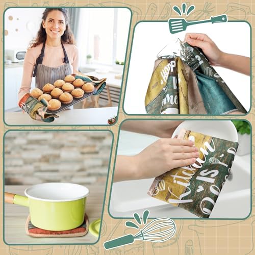 Fourluoo 10 Pcs Vintage Kitchen Decor Set Country Kitchen - Image 6