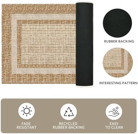 Artoid Mode Beige Rectangle Plaid Kitchen Mats Set of 2-17x29 + 17x47 - Image 6
