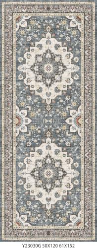 Washable 2x5 Hallway Runner Rug: Vintage Floral Water Resistant Kitchen Rug by TOPRUUG