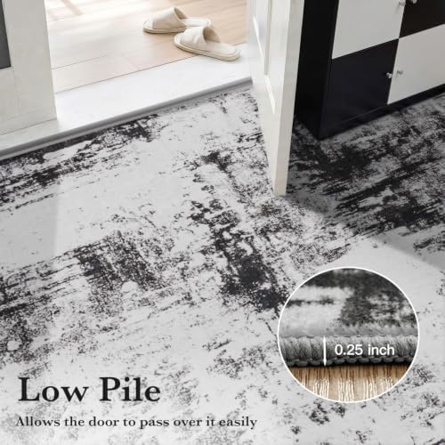 Stiio 5x7 Area Rugs for Living Room, Washable Black Grey Large Rug - Image 6