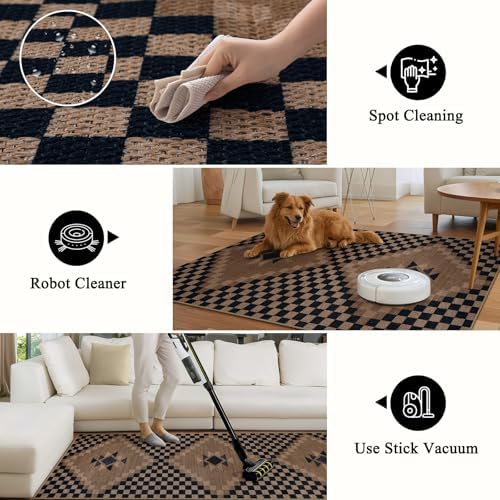 LIVEBOX Easy Jute Runner Rugs for Hallway 2x10, Non Slip Washable Rug Runner, Checkered Extra Long Rugs for Hallways, Ultra Thin Farmhouse Kitchen Rug for Hardwood Floor - Image 6