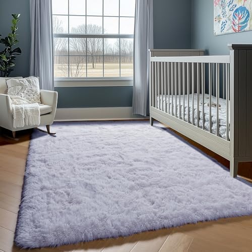 White Rugs for Kids Bedroom Preppy Dorm, 3x5 Fluffy Bedside Soft Area Rug - Image 6