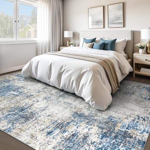 pmtsns Area Rugs 8x10 for Living Room: Washable Rug Modern Abstract Neutral Soft Non-Slip Low-Pile Indoor Large Carpet for Bedroom Dining Room Home Office Children's Room(GreyBlueBrown, 8'x10') - Image 6