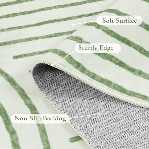 Lahome Abstract 10x14 Area Rugs for Living Room, Green Soft Washable Rugs - Image 6