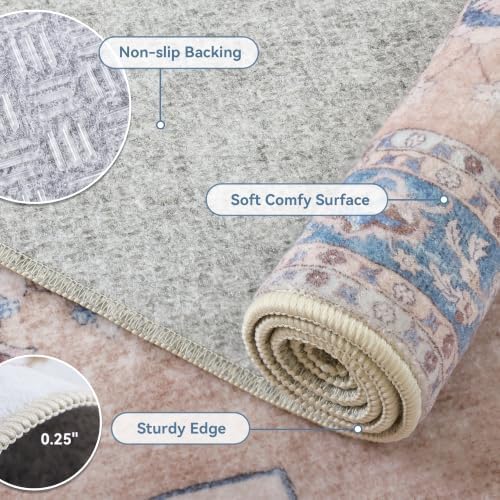 4x6 Area Rugs for Living Room, Washable Area Rug, Pink - Image 6