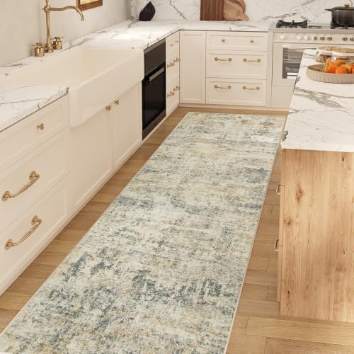 2'x8' Grey Beige Runner Rug, Washable Carpet - Image 6