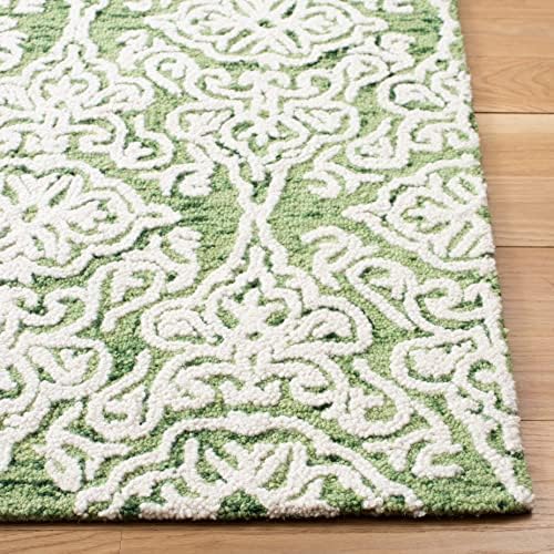 SAFAVIEH Blossom Collection 3' x 5' Green/Ivory BLM112Y Handmade Premium Wool Entryway Living Room Foyer Bedroom Accent Rug - Image 7