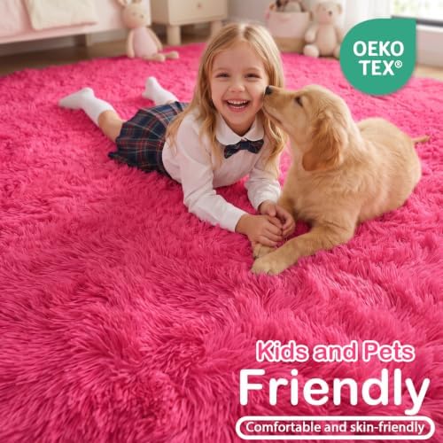 Cute Runner Rugs for Hallway 2' x 6' Super Soft Hot Pink Girls Bedroom Rugs - Image 7