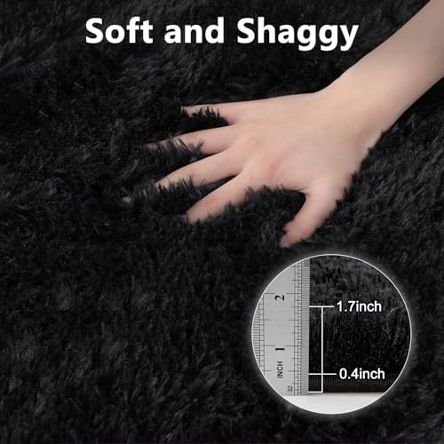 10x14 Extra Large Fluffy Shaggy Area Rugs Non-Slip for Living Room Black - Image 6