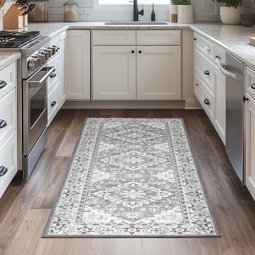 Lessymo 2 x 6 Runner Rug for Hallway, Machine Washable Entryway Rugs, Grey - Image 7
