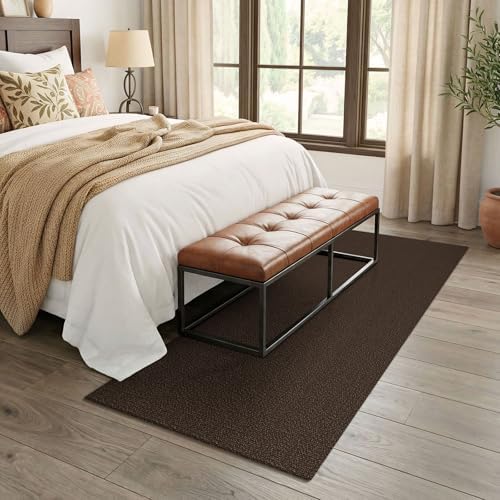 EARTHALL Washable Runner Rug, Non Slip Entry Runner, 3x7 Ft, Brown/Coffee - Image 6
