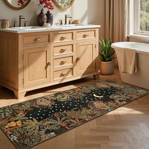 GarveeHome 2x6 Jungle Washable Runner Rug for Kitchen, Soft Animal Print Hallway Runner Non Slip Brown Entryway Rug Farmhouse Laundry Mat Stain Resistant Carpet for Bedroom Bathroom - Image 7