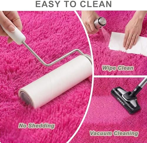 6x9 Ft Hot Pink Fluffy Area Rug for Living Room, Soft Washable - Image 5