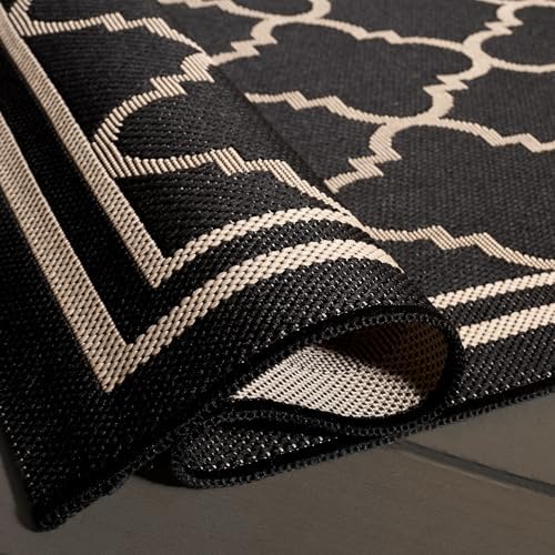 SAFAVIEH Courtyard Outdoor Area Rug 2'3"x5', Black & Beige CY6918-226 - Image 7