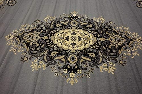 Unique Loom Reza Collection Traditional Persian Style Area Rug, 9 ft 10 in x 13 ft, Gray/Ivory - Image 6