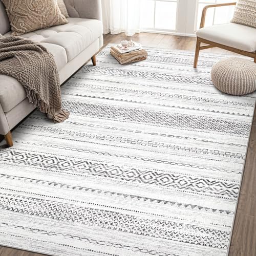 kakania Washable 6x9 Area Rug for Living Room: Boho Geometry Home Decor - Image 6