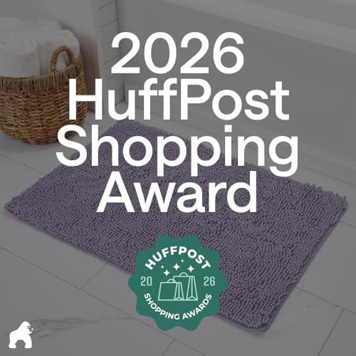 GORILLA GRIP Bath Rug Mat for Bathroom, Absorbent Chenille, 30x20 Purple - Image 6
