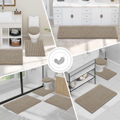 Smiry Bathroom Toilet Rugs U Shaped 24X20, Chenille Bath mats for Toilet - Image 7