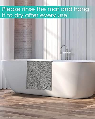 godehone Shower Mats Non Slip Without Suction Cups, PVC Loofah Bathroom Mats, Loofah Mats for Shower and Bathroom, Quick Drying, 15.7× 36 Inch, Grey - Image 5