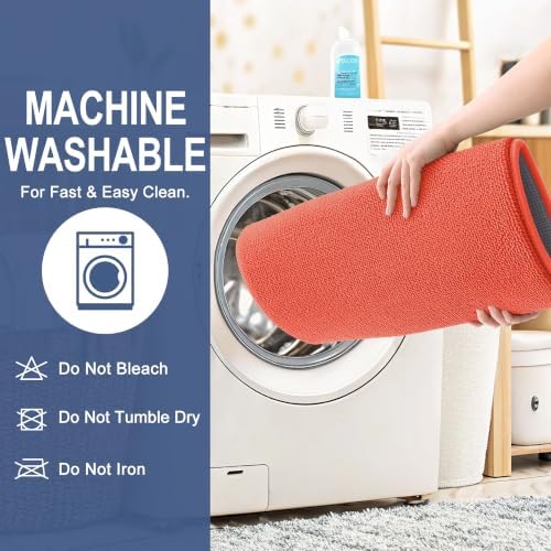 OLANLY Thick Memory Foam Bathroom Rugs 30x20, Absorbent Bath Mat, Coral - Image 6