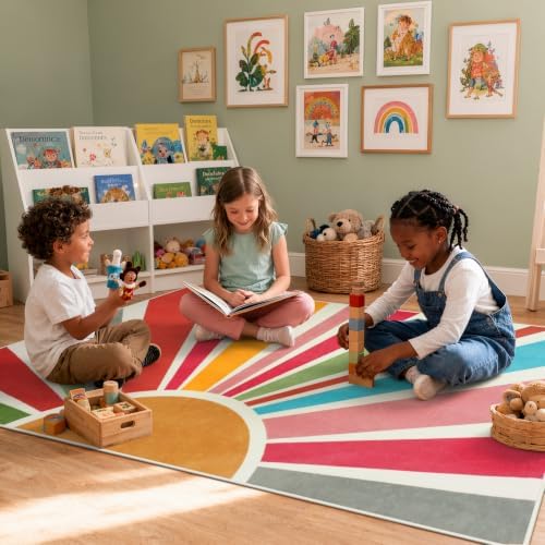 STARUIA Boho 4'x6' Area Rug, Washable Kids Rug for Playroom Classroom - Image 7